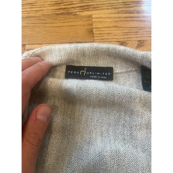 NWT Baby Alpaca Wool Blend Peru Unlimited Long Sleeve Large Gray Button Cardigan - Picture 3 of 11